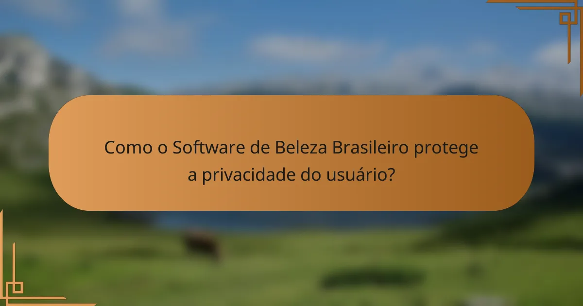 Como o Software de Beleza Brasileiro protege a privacidade do usuário?