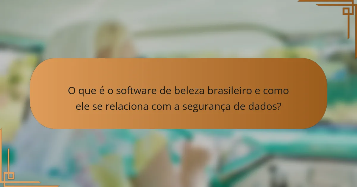 O que é o software de beleza brasileiro e como ele se relaciona com a segurança de dados?