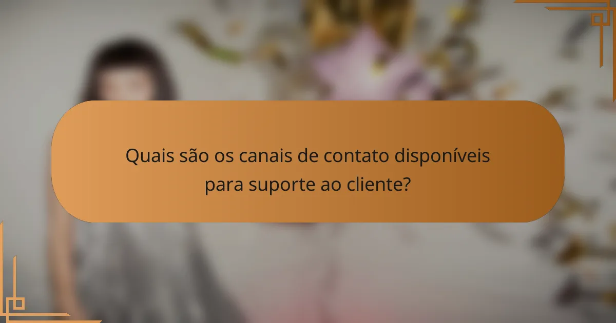 Quais são os canais de contato disponíveis para suporte ao cliente?