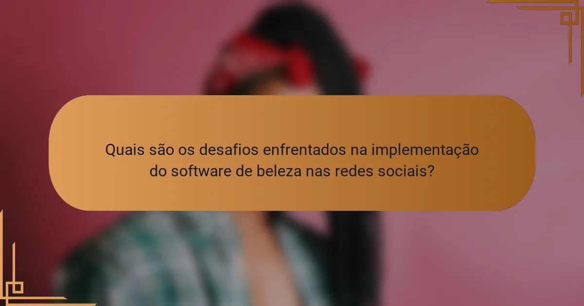 Quais são os desafios enfrentados na implementação do software de beleza nas redes sociais?
