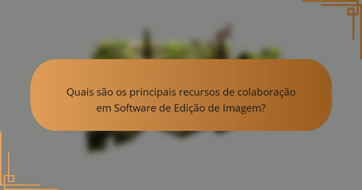 Quais são os principais recursos de colaboração em Software de Edição de Imagem?
