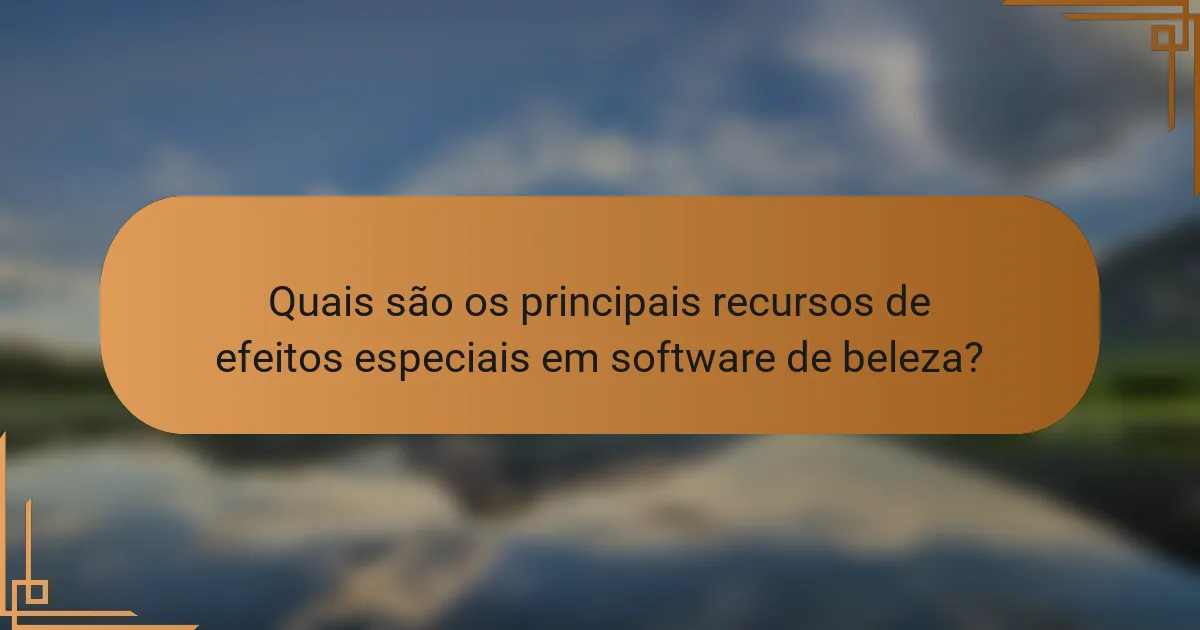 Quais são os principais recursos de efeitos especiais em software de beleza?